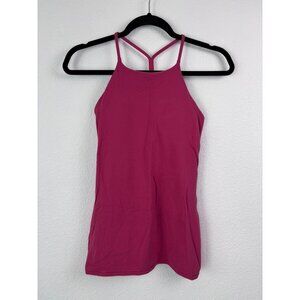 Lululemon women's 4 pink racer back built‎ in bra tank top athletic fitted